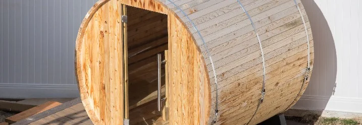 Fass-Sauna aus Holz